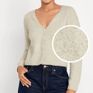 Old Navy | NWT Party Cardi Sweater Cream Gold Metallic XXL